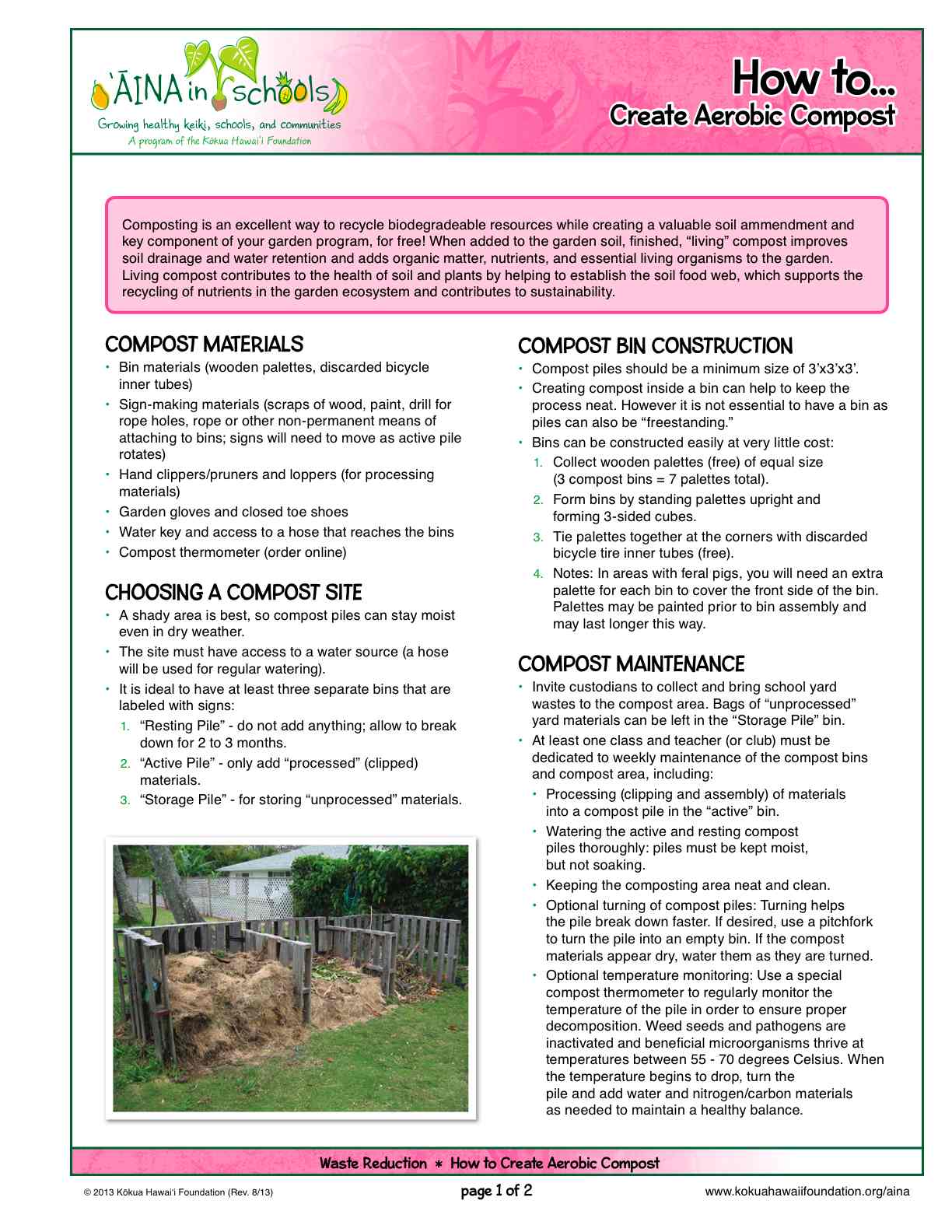 ʻĀINA How to Create Aerobic Compost Kokua Hawaii Foundation