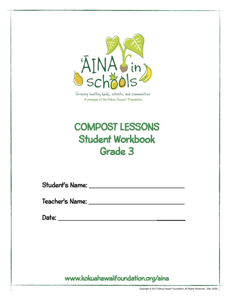INA In Schools Waste Reduction Grade 3 Student Workbook Kokua ina in schools waste reduction grade 3 student workbook kokua